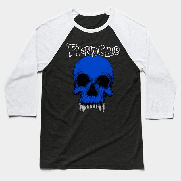 Fiend Club Skull Baseball T-Shirt by cowyark rubbark